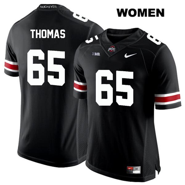 Ohio State Buckeyes Women's Phillip Thomas #65 White Number Black Authentic Nike College NCAA Stitched Football Jersey EQ19F53WJ